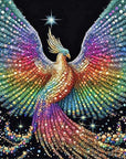 5D Phoenix Diamond Painting Kits for Adult, Fire Phoenix Full Drill round Diamond Cross Stitch Colorful Painting by Number Rhinestone Embroidery Arts Craft Diamond Art 12X12 Inch