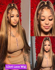 Highlight Wig 13x6 Hd Lace Frontal Wig Natural Hairline PrePlucked 30 Inch 13x4 Honey Blonde Straight Lace Front Wigs Human Hair