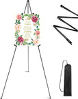 Easel Stand for Wedding Sign & Poster 63'' Easels for Display Portable Art Easels for Floor Adjustable Metal Easel Black