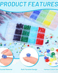 2000 Pcs Briolette Crystal Glass Beads for Jewelry Making, Rondelle Crystal Beads for Crafts and Suncatchers, 10 Coloers, 3 Sizes(4Mm, 6Mm, 8 Mm)
