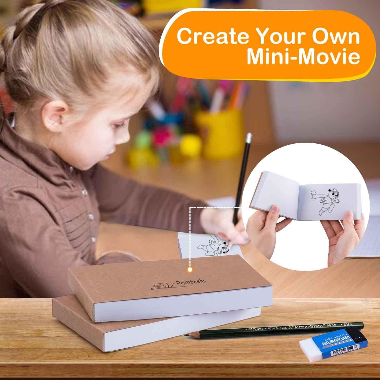 Premium Blank Flip Book Paper, 4 Pack(90 Sheets, 180 Pages per Pack) No Bleed Flip Books Kit, 4.5" X 2.5" Animation Paper for Animation, Sketching, Cartoon Creation