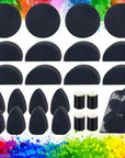 24+1 Pcs Face Paint Sponges Kit, Art Work Sponge Body Painting Sponge for Face High Density 8P Half Moon, 8P Oval, 4P Round, 4P Finger Sponge for Makeup Body Paint with Storage Bag