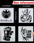 25 Pcs Superhero Stencils for Painting on Wood Canvas - Kids Drawing Painting Stencil Art Supplies Superhero Avatars and Logo Stencils for Home Decor & DIY Project