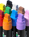 10-Piece Jumbo Acrylic Paint Markers, 15Mm Felt Tip, Waterproof, Odorless, Non-Toxic, Multi-Surface Art Supplies for Rock Painting, DIY Crafts Making