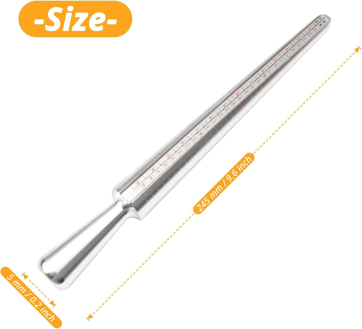 Ring Sizer Measuring Tool, Jewelry Sizers Metal Ring Sizer Gauge Sizing Measuring for Women Men Rings(1 Pack)