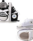 Unisex Baby Boys Girls High Top Sneaker Soft Anti-Slip Sole Newborn Infant First Walkers Canvas Denim Shoes