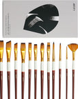 ARTIFY Paint Brushes for Acrylic Painting, 15 Pcs 2024 New Painting Supplies, Artist Paint Brush Set for Watercolor, Oil and Gouache Painting, Red Wine