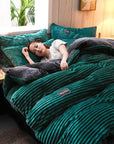 Corduroy Velvet Duvet Bedding Set