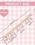 2Pcs Purse Chain Strap Replacement 7.9" Short Chain Straps Enamel Flower Charm Purse Handle Extender Decorative Bag Chains Golden Chain for Purse Handbag Wallet Crossbody Shoulder Bag