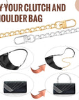 4 Pcs Purse Chain Strap Extender 7.9 Inch Purse Chain and 8 Pcs Studs Rivets D Ring, Flat Purse Strap Extender with Post Head Buttons Bag Making Supplies with Hole Punch for DIY Wallet, Gold, Silver