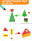 3D Printing Drawing Book, Reusable Colorful 40 Patterns Thick Paper Template with a Clear Plate, Painting Graffiti Template for 3D Pen Kids DIY Gift
