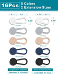 Pants Waist Button Extender: 16Pcs Button Extenders for Jeans - Women Men Pants Waist Extenders - Pants Waist Extension 1/1.3 Inches - 5 Colors Pant Waistband Expander