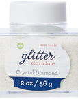 Extra Fine Crystal Diamond Glitter Stacker Jar, 2 Ounces, Non-Toxic, Stackable and Reusable Jar, Multiple Slot Openings for Easy Dispensing and Mess Reduction, SUL50860,1 Pack , White
