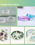 30Pcs Resin Jewelry Molds, Jewelry Molds for UV Resin, Resin Silicone Molds Kit with Bracelet Molds,Pendant Molds,Ring Molds for Epoxy Resin
