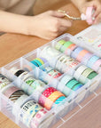 Adjustable 15-Compartment Grid Slot Plastic Storage Box Jewelry Bead Tool for Washi Tape, Art Supplies and Sticker Container Organizer Case