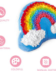 Plush Craft Rainbow Pillow, Fabric by Number Art & Crafts, No Sewing, Making Your Own DIY Rainbow Pillow, Kids Project, Learning Fun, Ages 5+