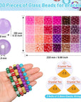 2100 Pieces 8Mm round Glass Beads for Bracelets, 84 Colors Crystal Glass Beads for Jewelry Making and DIY Crafts