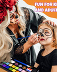 Face Painting Kit for Kids - 20 Colors Water Based Non Toxic Face Paint Kit, Professional Face Paint for Kids with Stencils & Brushes - Parties, Birthdays, Halloween Face Body Makeup Kit