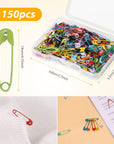 150Pcs Safety Pins, 19Mm Mini Safety Pins for Clothes Metal Safety Pin for Clothing Sewing Handicrafts Jewelry Making (Colorful)