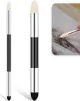 Artist Blending Sponge Pen Dual Tip Reusable Drawing Art Soft Pastel Blending Tools Washable Sketch Rubbing Sponge Brush for Artist Professional Sketch Drawing Blending Lightening and Highlight