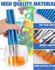 10 Pcs Flat Paint Brushes for Acrylic Painting, 1 Inch Art Paint Brushes Artist Painting Brush for Acrylic Watercolor Oil Detail Painting