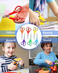 Scissors, 8" Scissors All Purpose Bulk Set of 6-Pack, Sharp Scissors for Office School Supplies Student Teacher Scissors Home Art Craft Sewing Fabric Scissor, Comfort Grip, Right/Left Handed