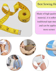 2Pcs Tape Measure Measuring Tape for Body, 120-Inch Double Scale Sewing Flexible Ruler for Weight Loss Tailor Craft Vinyl Body Measurement Tape(White, Yellow)