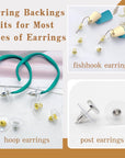 Earring Backs, Earring Safety Back Stopper Clutch Ear Locking with Pad,120Pcs Hypoallergenic Earring Backings for Studs Fishhook Heavy Earrings