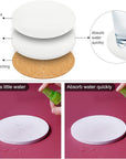 Ceramic Tile for Crafts Coasters, 24 Pack White Tiles Unglazed 4 Inch with 24 Pack Cork Backing Pads Includes Square and round Ceramic Coasters for DIY Arts Craft Project Coasters (24)