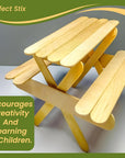 Wooden Poplar Wood Craft Sticks. Jumbo Size, 6 X 3/4, Wood, Natural Poplar Wood, 500Ct. Multipurpose Craft, Popsicles, Waxing, Arts and Crafts.