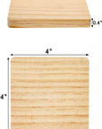 20PCS Unfinished Wood Coasters, Square Blank Wooden Coasters for Crafts, Thick Coasters with 80PCS Foam Knots for DIY Mosaic Coasters, Stained, Painted, Pyrography, Arts Craft, 4 X 4 In