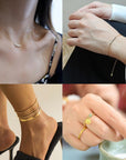 200 Pcs Mix 14K Gold Plated Beads Smooth Little round Spacer Beads Brass Long-Lasting Tarnish Resistant Seamless Loose Beads for DIY Bracelet Jewelry Making (3/4/5/6Mm-Gold)
