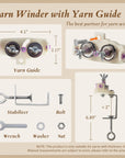 Yarn Winder with Yarn Guide, Yarn Ball Winder for Crocheting, the Helper for Yarn Collection Lovers