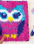 – Owl Latch Hook Kit – Easy-To-Learn Craft Project – No Sewing or Cutting – for Ages 6+
