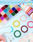 700 Pieces Glass Beads for Jewelry Making, 28 Colors 8Mm Crystal Bracelet and DIY Craft Beads Kit