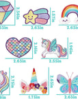 8 Pcs Dreamy Unicorn Iron on Patches Cute Rainbow Star Heart Butterfly Diamond Sew on Embroidered Applique Repair Embroidery Patch DIY Craft Accessories for Kids Girls Clothing Backpack Hat