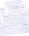 28 Pieces Mixed Sizes Rectangular Empty Mini Plastic Storage Containers with Lids for Small Items and Other Craft Projects (Clear)