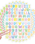 10 Sheets Colorful Letter Stickers for Kids 890 Alphabet Stickers Waterproof Water Bottle Vinyl Letter Sticker Scrapbook ABC Stickers for DIY Crafts, Card Wrapping, Handmade Labels, Name Stickers