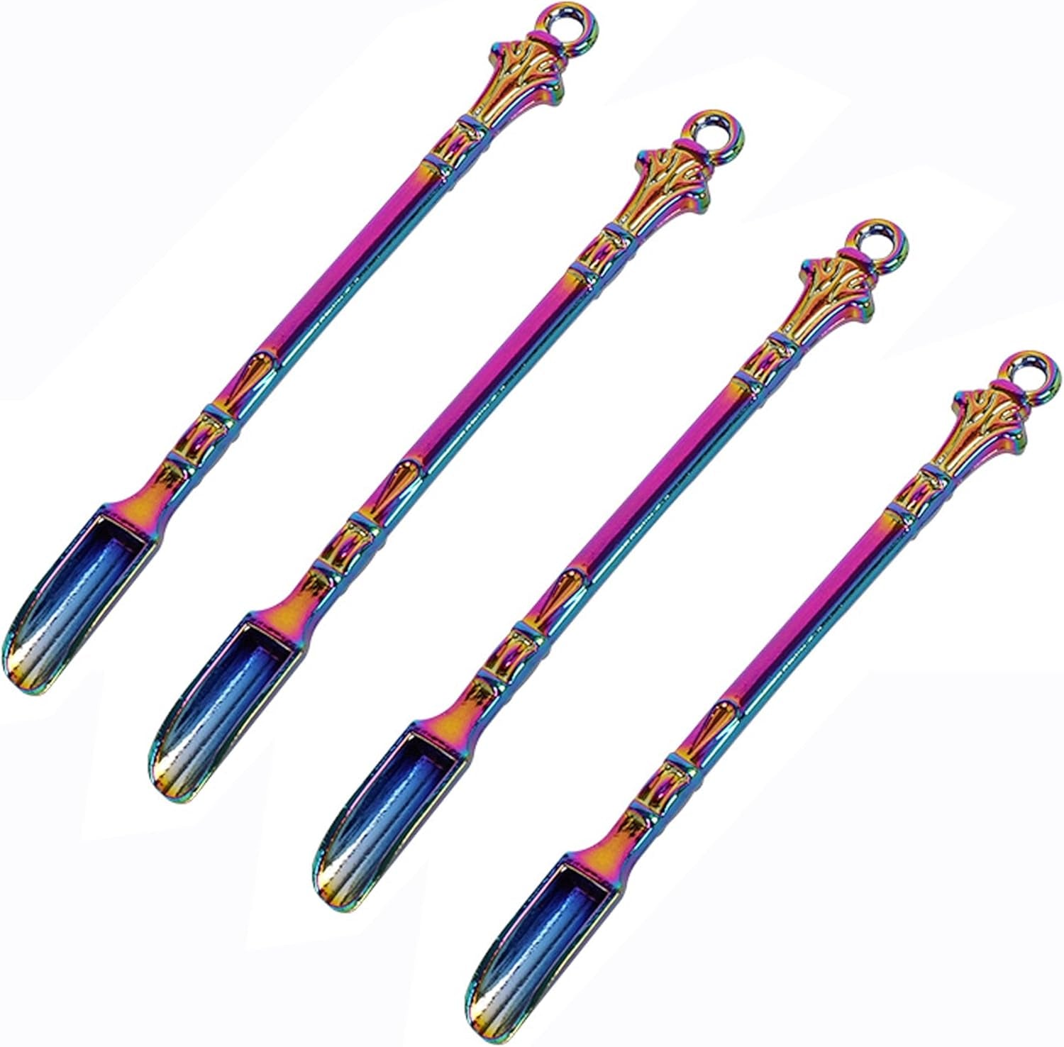 Mini Spoon Metal Medicine Spoon Shovel,Mini Shovel Home Supplies Pendants Necklace (Rainbow)