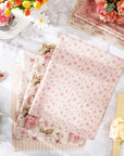 12Pcs Spring Cotton Fabric Bundles 18 X 22 Inch Retro Floral Printed Fat Quarters Pink Flower Quilting Patchwork Squares Sewing Fabrics for DIY Handmade Crafting Home Party Decor