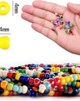 Glass Seed Beads for Bracelet Making Kit, 24 Colors 6/0 4Mm Small Pony Beads Multicolor Beading Beads with Container Box for Jewelry Making - Approx 6000Pcs