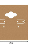 Kraft Paper Color Clamshell Hanging Brown Paper Earrings Display Card 2 X 2 Inches