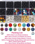 602Pcs Lava Beads Stone Kits with 8Mm Chakra Beads and Spacers Beads Bracelet Elastic String for Diffuse Essential Oils Adult DIY Jewelry Making Supplies