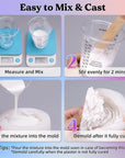 Resin Casting Powders 3000G, Fast Cured Casting Resin Kit for Beginners,20~30 Minutes De-Mold, Water Activated Plaster Powder Casting Kit for Resin Molds, Easy Mixing & Self Leveling