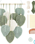 DIY Macrame Leaf Wall Hanging Beginners Macrame Kit Leaf Woven Tapestry Feather Wall Hanging DIY Macrame Kit for Adults Birthday Gift