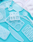 500G Random Resin Molds,Mystery Box Silicone Molds for Epoxy Resin,Blessing Bags Blind Box Moldes De Silicona Para Resina,Contains Pendants,Coasters,Trays,Letters and Other Random Moulds