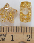 Star Beads Gold Glitter Sparkle 13Mm Pony Beads Made in USA