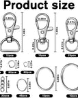 360Pcs Keychain Kit Silver Metal Keychain Clips Hooks with Key Rings Lobster Claw Clasps Keychain Accessories for Lanyard Bracelets Making Crafts