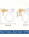 24Pcs Transparent U Type Earring Findings Alloy Invisible Clip on Earring Converter Non-Pierced Earrings Painless Allergy-Free Resin Earring Components for Non Pierced Ears