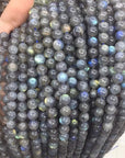 2 Strands Natural Grade a Blue Flash Labradorite Healing Gemstone 8Mm round Loose Beads Gem Stone Spacer (88-94Pcs) for Jewelry Craft Making GY33-8